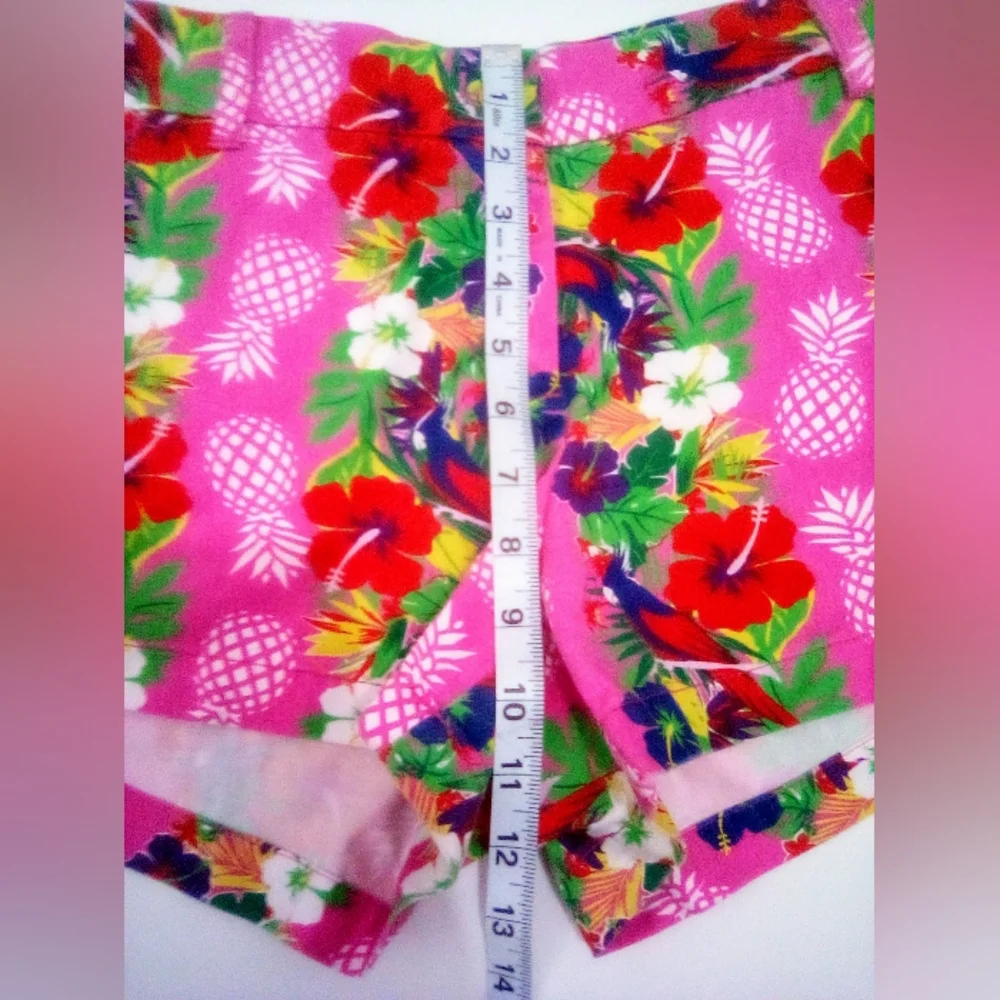Macbeth Collection by Margaret Josephs Pink 100% Cotton Tropical Shorts Size M